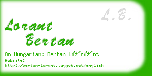 lorant bertan business card